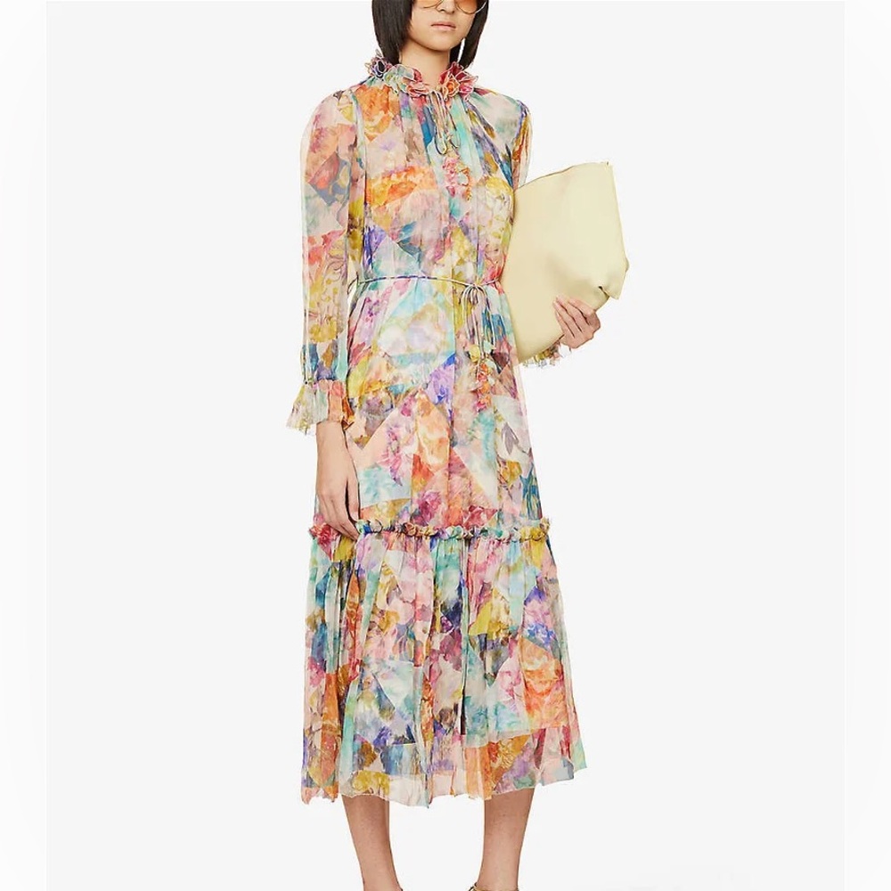 ZIMMERMANN High Tide floral silk midi dress